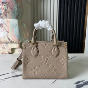 Louis Vuitton OnTheGo BB Monogram Empreinte Leather Tote Bag Gray M46993