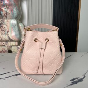 Louis Vuitton NéoNoé BB Bucket Bag in Pink Monogram Empreinte Leather