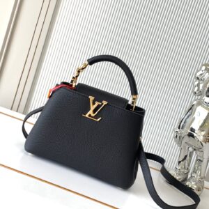 Louis Vuitton Capucines BB Handbag in Black Taurillon Leather