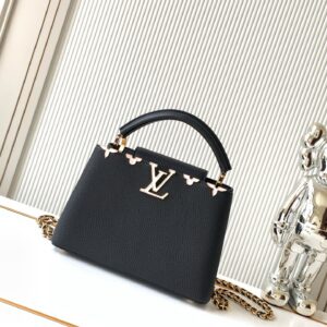 Capucines Flower Crown Handbag in Grained Taurillon Leather