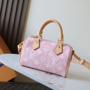 Louis Vuitton Nano Speedy Monogram Denim Handbag