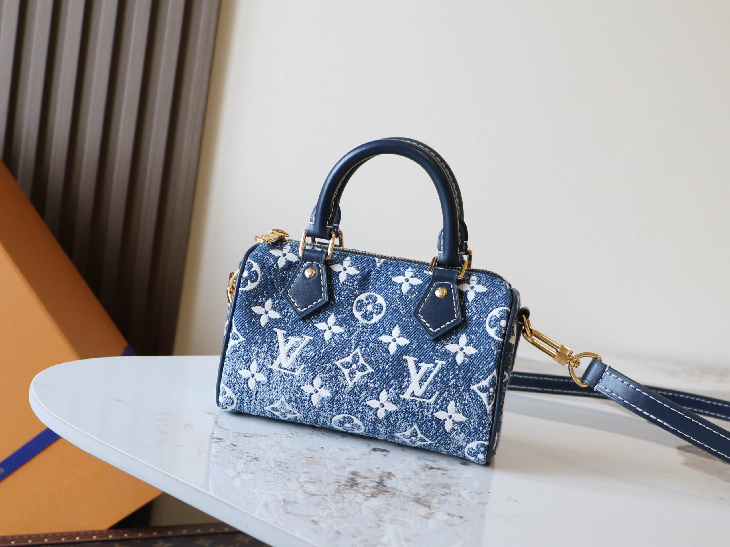 Nano Speedy Monogram Denim Crossbody Bag