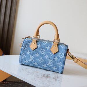 Nano Speedy Handbag in Monogram Denim