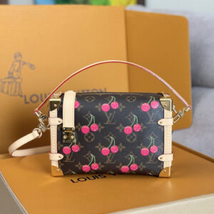 Louis Vuitton Side Trunk Medium Handbag in Cherry Blossom Monogram Canvas