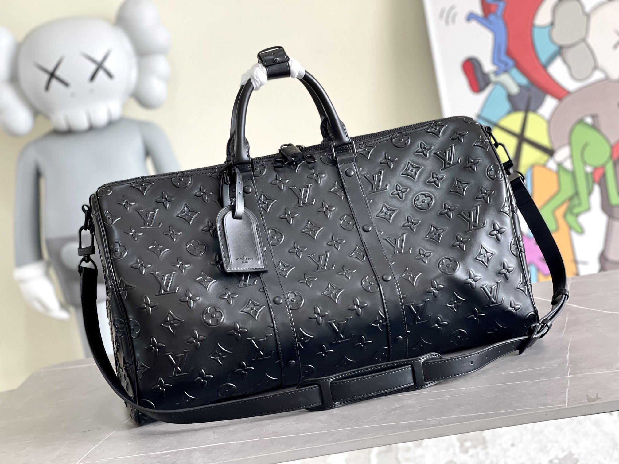 Keepall Bandoulière Travel Bag in Monogram Seal