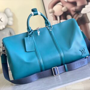 Louis Vuitton Keepall Bandoulière 50 Travel Bag in Monogram Shadow Leather