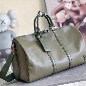 Louis Vuitton Keepall Bandoulière 50 Travel Bag in Monogram Shadow Leather