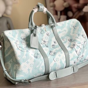 Louis Vuitton Keepall Bandoulière 50 Travel Bag in Monogram Shadow