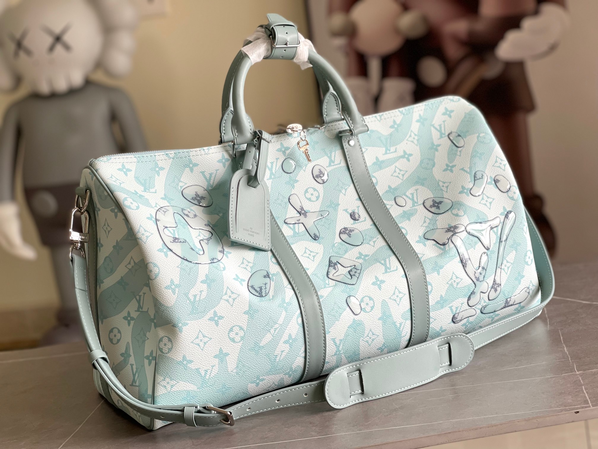 Louis Vuitton Keepall Bandoulière 50 Travel Bag in Monogram Shadow