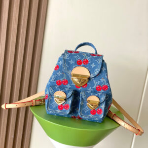 Louis Vuitton Venice Shoulder Bag in Monogram Denim with Cherry Embroidery