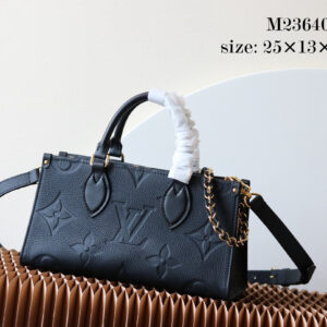 Louis Vuitton OnTheGo Small Tote Bag in Gray Monogram Leather
