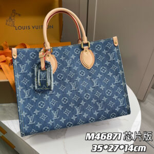 Louis Vuitton Onthego MM Monogram Denim Tote Bag