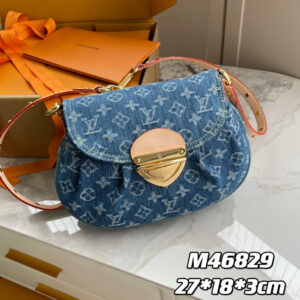 Saint Laurent Sunset Monogram Denim Crossbody Bag