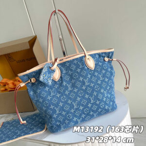 Louis Vuitton Neverfull MM Monogram Denim Tote Bag