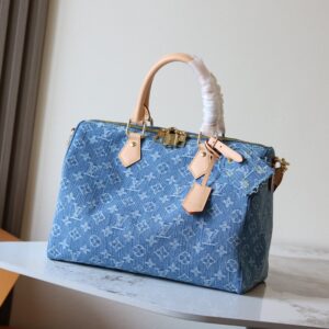 Louis Vuitton Speedy Bandouliere 30 Denim Handbag
