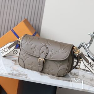 Diane Monogram Empreinte Leather Crossbody Bag – Olive Green