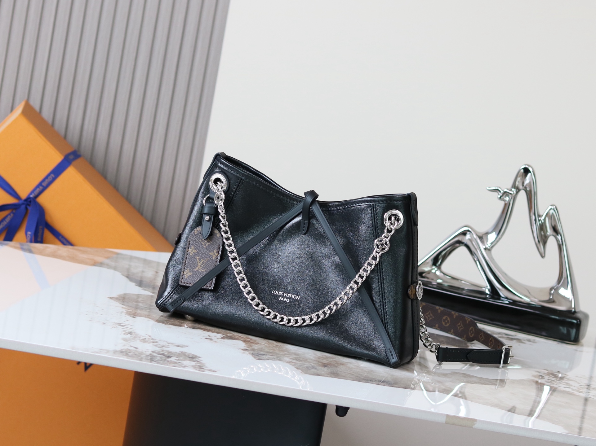 Monogram Leather Carryall BB Crossbody Bag