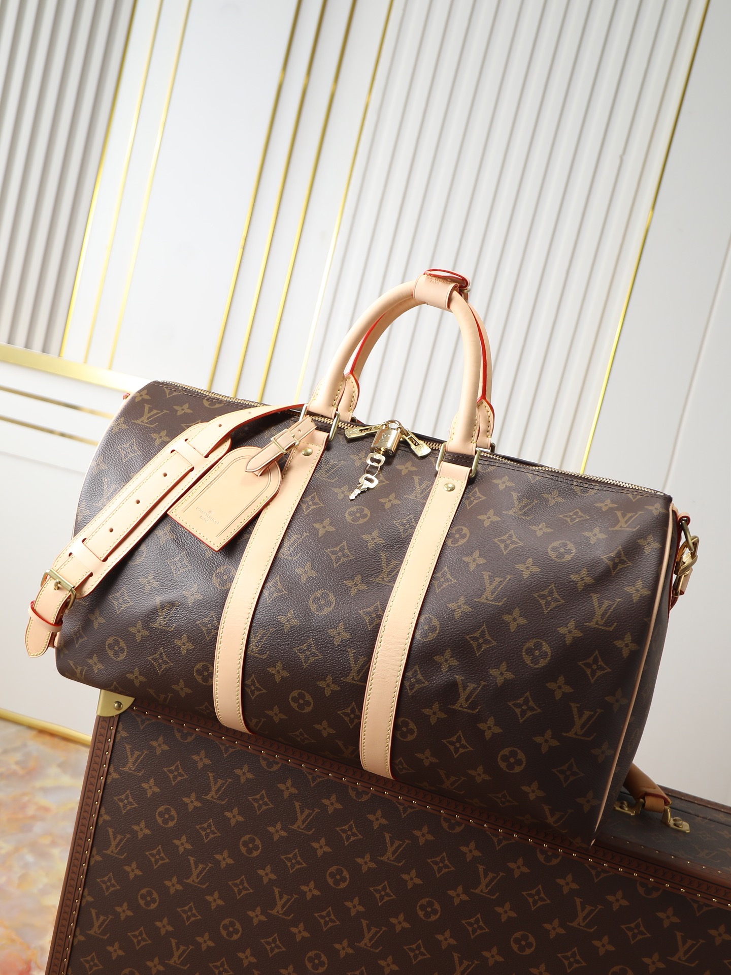 Louis Vuitton Keepall 45 Travel Bag M41418 in Damier Graphite