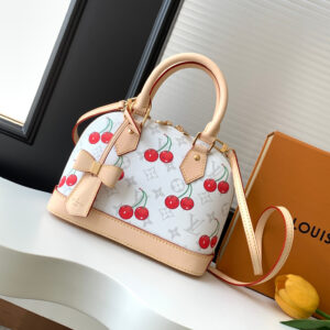 Louis Vuitton Alma BB Handbag in Monogram Canvas with Cherry Motif