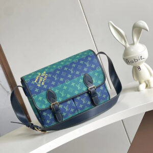 Louis Vuitton Satchel Mailbag in Blue-Green Monogram Canvas