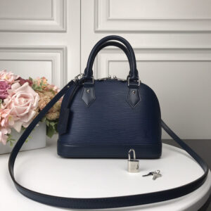 Louis Vuitton Alma BB Epi Leather Crossbody Bag in Navy Blue