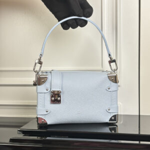 Louis Vuitton Side Trunk Small Handbag M23817 in Blue with Silver Hardware