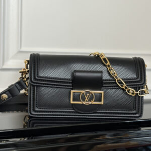 Dauphine East West Crossbody Bag in Black Epi Leather