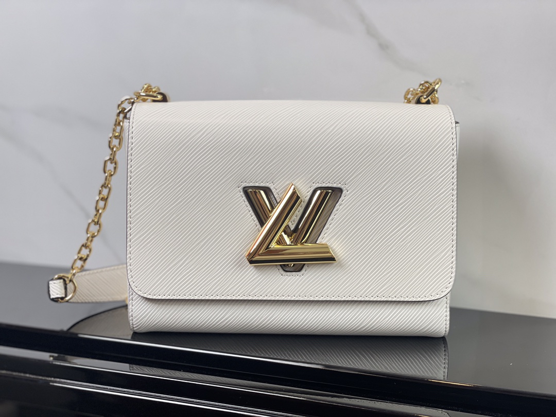 Louis Vuitton Twist Medium Chain Bag in White Epi Leather
