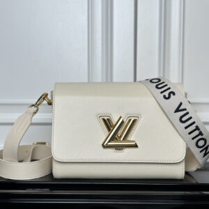 Louis Vuitton Twist Medium Crossbody Bag in White Epi Leather