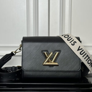 Louis Vuitton Twist MM Crossbody Bag in Black Epi Leather