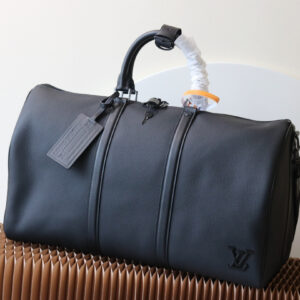 Louis Vuitton Keepall Bandoulière 50 Travel Bag in Monogram Shadow Leather