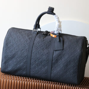 Louis Vuitton Keepall Bandoulière 50 Travel Bag in Monogram Shadow Leather