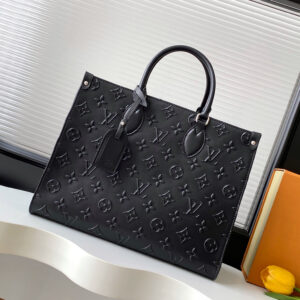 Louis Vuitton OnTheGo MM Tote Bag M14577 in Black Monogram Empreinte Leather