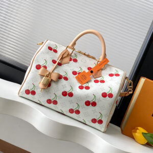 Louis Vuitton Speedy Soft 30 Handbag in White Cherry Monogram