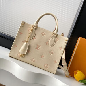 Louis Vuitton OnTheGo Small Tote Bag M14403 in Beige Monogram Empreinte Leather