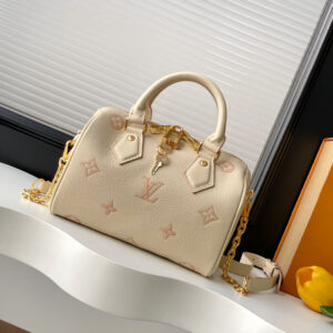 Louis Vuitton Speedy Bandoulière 20 Monogram Empreinte Leather Bag – Beige