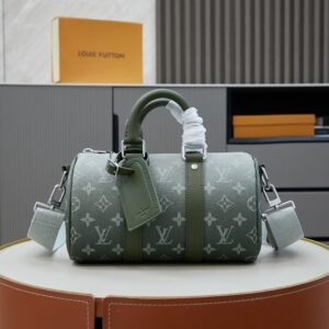 Louis Vuitton Keepall 25 Crossbody Bag in Monogram Eclipse Reverse Canvas