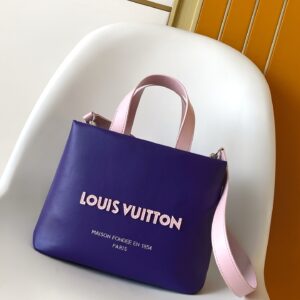 Louis Vuitton Medium Leather Handbag with Detachable Shoulder Strap
