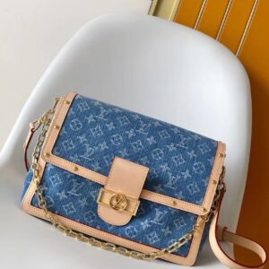 Louis Vuitton x TM Dauphine Soft Large Denim Shoulder Bag