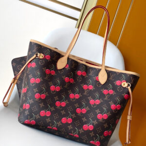 Louis Vuitton Neverfull MM Monogram Cherry Tote Bag