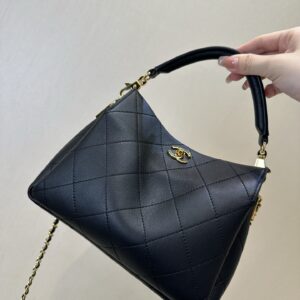 Quilted Leather Flap Shoulder Bag