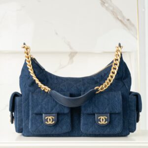 Chanel 25C Denim Hobo Shoulder Bag