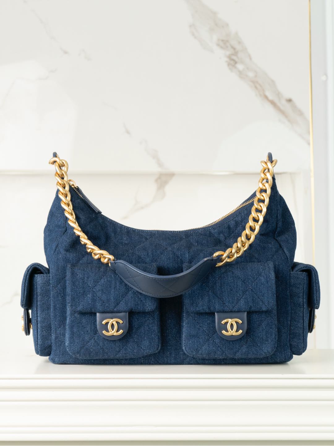 Chanel 25C Denim Hobo Shoulder Bag