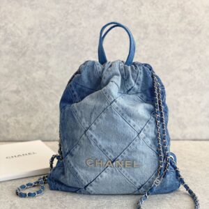 CHANEL Denim 22 Shoulder Bag