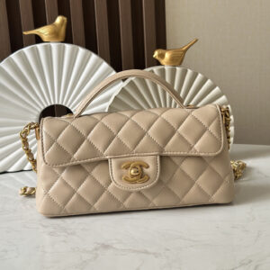 Kelly-Style Handbag with Black and Gold Finish