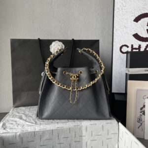 Chanel 25C Small Hobo Drawstring Bucket Shoulder Bag