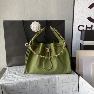 Chanel 25C Small Caviar Leather Hobo Shoulder Bag AS5293