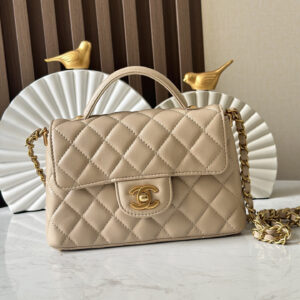 Black and Gold Kelly-Style Top-Handle Bag