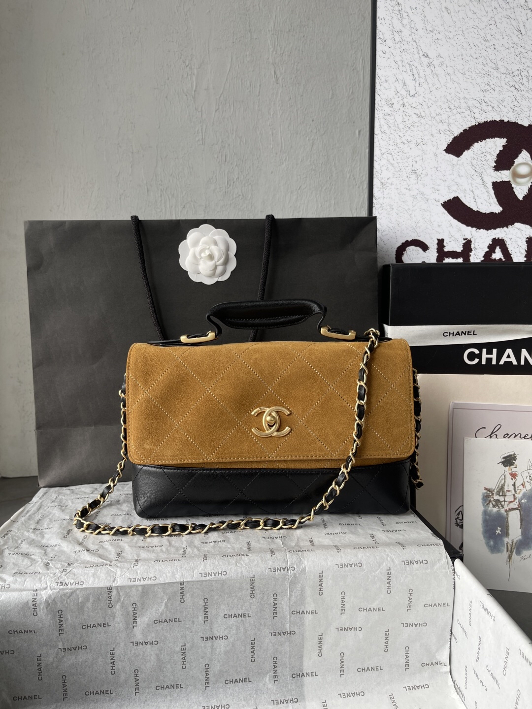 Chanel 25A AS5637 Hobo Bag in Suede