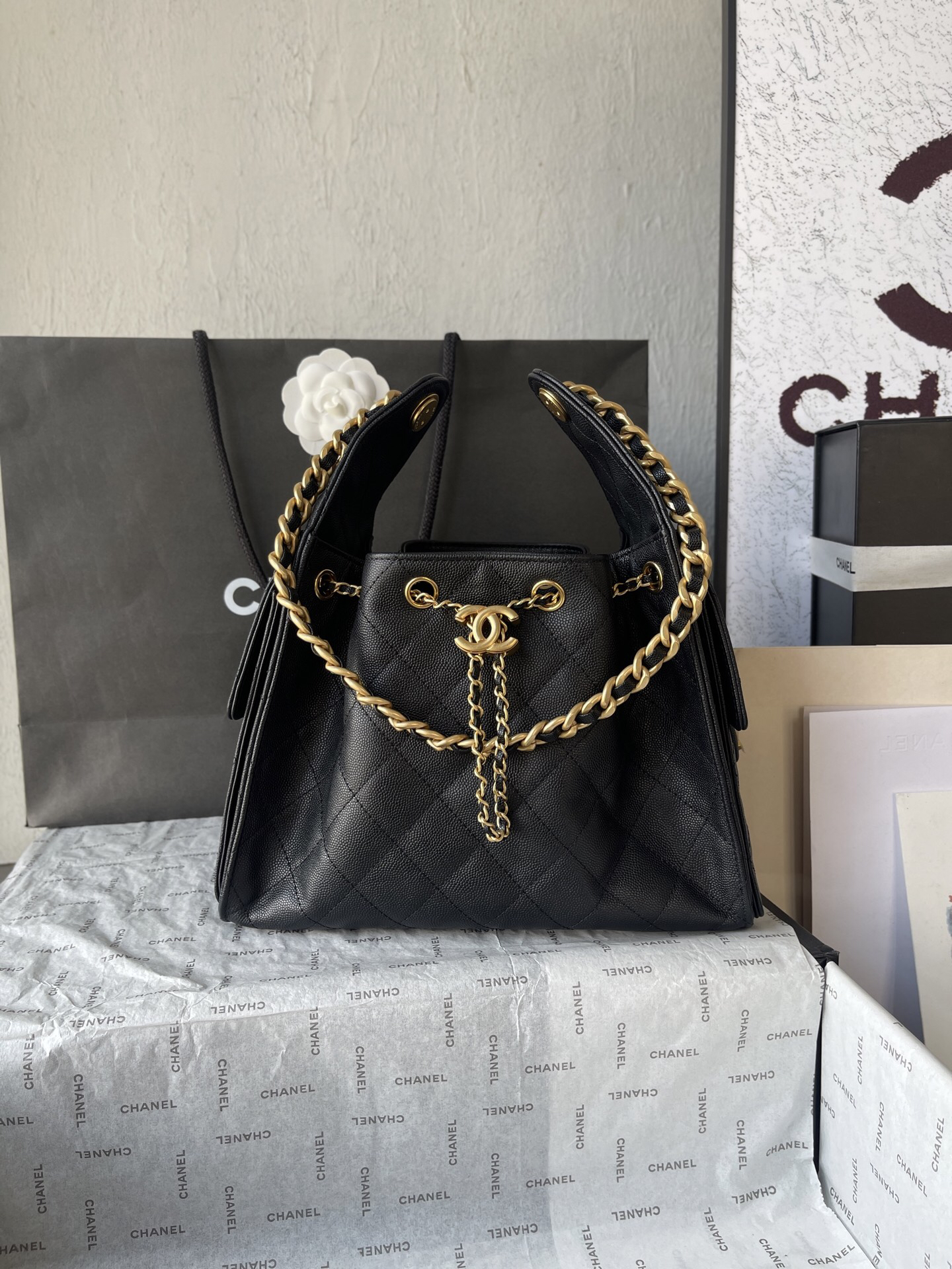 Chanel 25C Quilted Leather Hobo Shoulder Bag